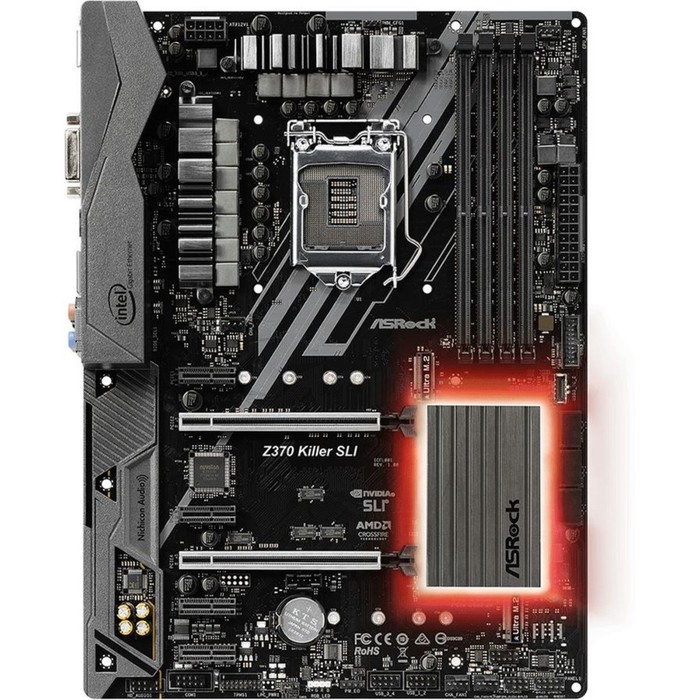 Материнская плата Asrock Z370 KILLER SLI, Soc-1151v2, Intel Z370, 4xDDR4, ATX, Ret