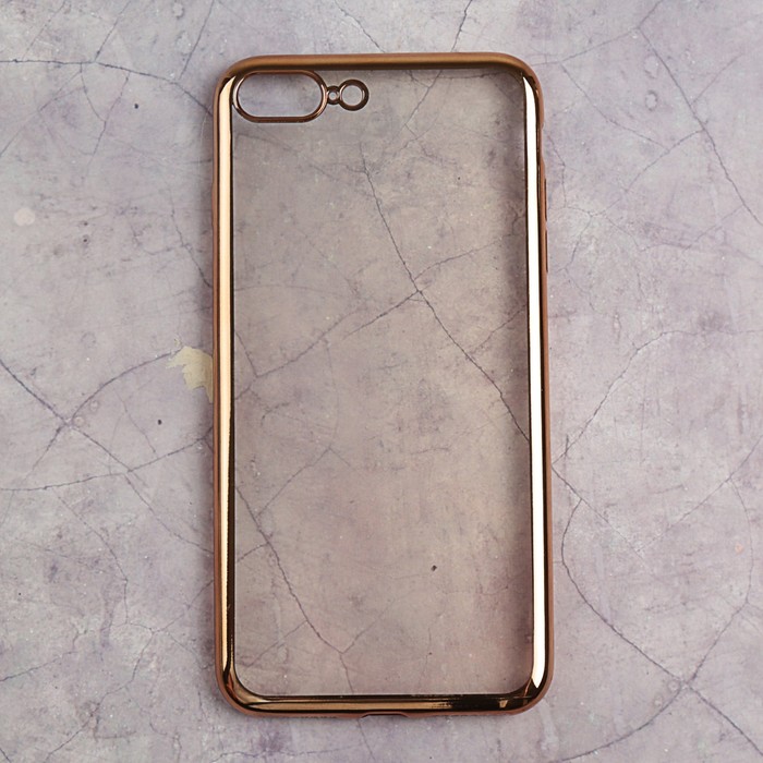 Чехол силиконовый с рамкой для iPhone 7 Plus/8 Plus DF iCase-09 (gold)