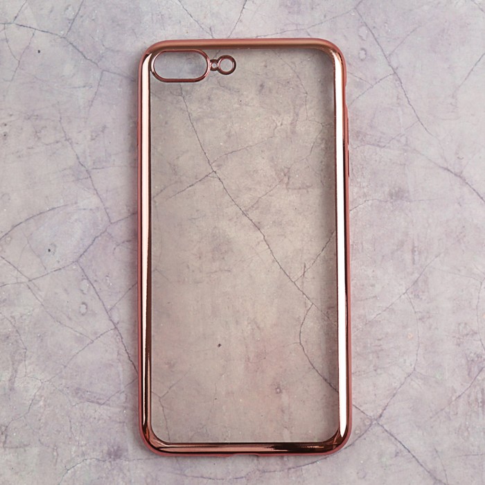 Чехол силиконовый с рамкой для iPhone 7 Plus/8 Plus DF iCase-09 (rose gold)