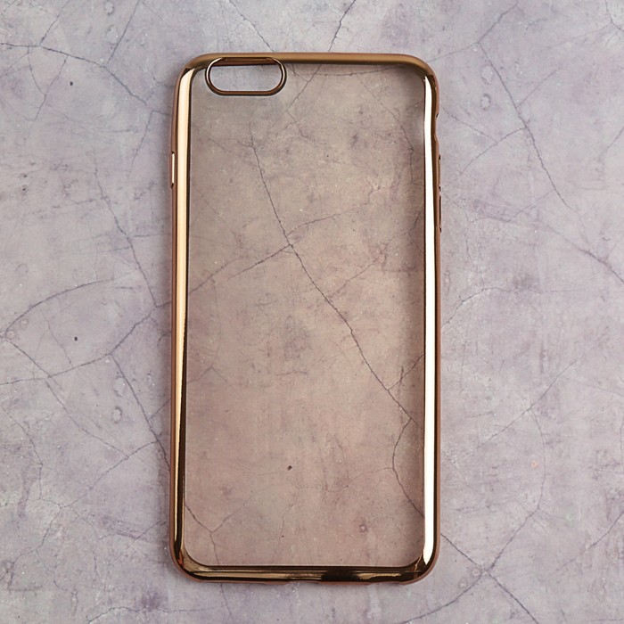 Чехол силиконовый с рамкой для iPhone 6 Plus/6S Plus DF iCase-03 (gold)