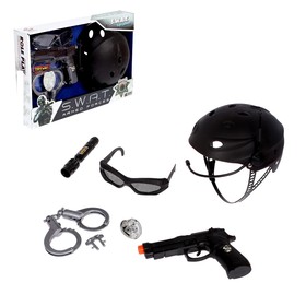 Набор шпиона «Суперагент», 6 предметов: каска, очки, пистолет, наручники, фонарик, значок