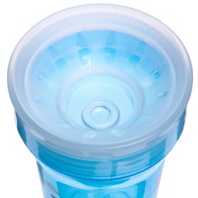 Тренировочный поильник-стакан 2 в 1, непроливайка 360 градусов, 250 мл., цвет голубой
