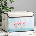 Box storage with lid 39×25×25 cm Flamingo