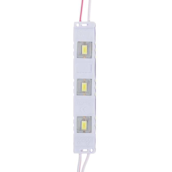 Светодиодный модуль SMD5630, 1.5 Вт, 3 LED, 135 Lm, линза 120 град, IP65, 6500К ,12V БЕЛЫЙ