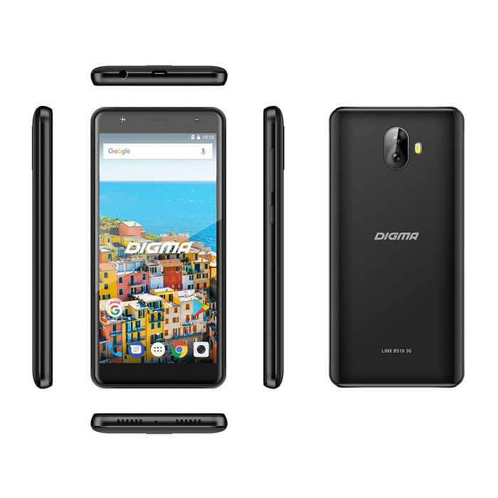 Смартфон Digma LINX B510 16Gb Black 2sim, 5&quot; TN, 960х480, 1Gb RAM, 5Mp, черный