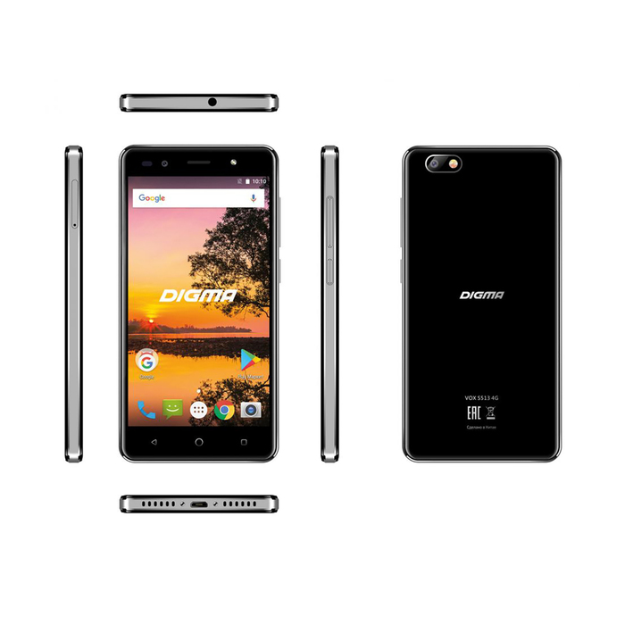 Смартфон Digma VOX S513 16Gb LTE Black 2sim, 5,0&quot;, черный