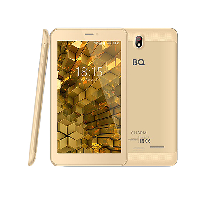 Планшет BQ  7081G Charm Gold 7&quot;,1024х600,IPS,1.3Ghz,1+8Гб,GPS,Android 7.0,2650mA,цвет золото  35328