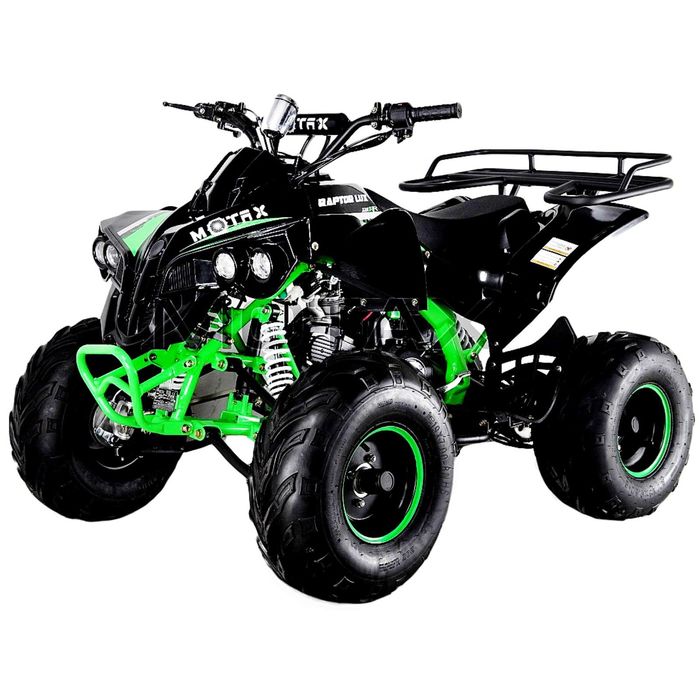 Квадроцикл бензиновый MOTAX ATV Raptor Super LUX 125 сс, черно-зеленый