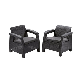 Набор мебели Corfu Duo Set, 2 предмета: 2 кресла, искусственный ротанг, цвет графит