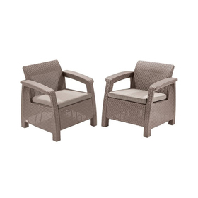Набор мебели Corfu Duo Set, 2 предмета: 2 кресла, искусственный ротанг, цвет капучино