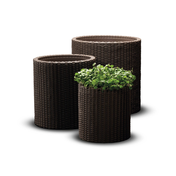 Комплект кашпо CYLINDER PLANTERS S+M+L, 3 предмета: 7 л, 18 л, 39 л