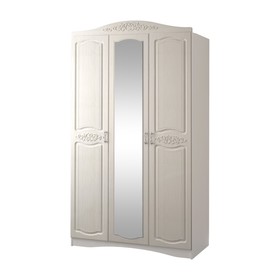 Шкаф 3-х дверный с зеркалом Виола-2, 1350х574х2313, Белый/Ясень жемчужный