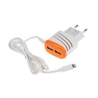 Сетевое зарядное устройство LuazON, модель LCC-26, 2 USB, 1А, lighting, 1 A, 1 м, МИКС Сетевое зарядное устройство LuazON, модель LCC-26, 2 USB, 1А, lighting, 1 A, 1 м, МИКС