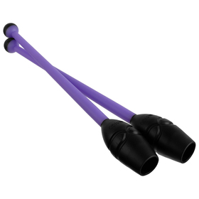 Булавы вставляющиеся для гимнастики (пластик, каучук) 36 см, цвет фиолетовый/чёрный