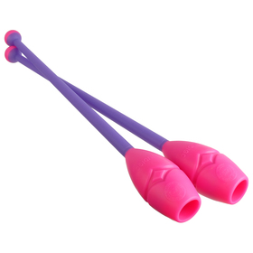 Булавы вставляющиеся для гимнастики (пластик, каучук) 41 см, цвет фиолетовый/розовый