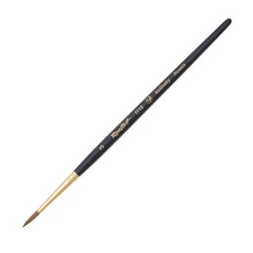 Кисть Roubloff Колонок, круглая, укороеченная, серия 1115 № 3 ручка короткая черная матовая/желтая обойма
