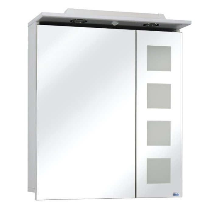 Шкаф - зеркало Калипсо 60 с подсветкой Цвет: белый глянец