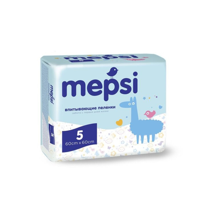 Пеленки детский впитывающие Mepsi 60х60, 5 шт