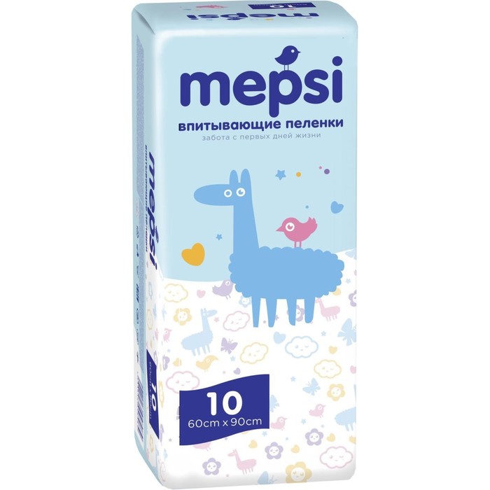 Пеленки детский впитывающие Mepsi 60х90,  10 шт