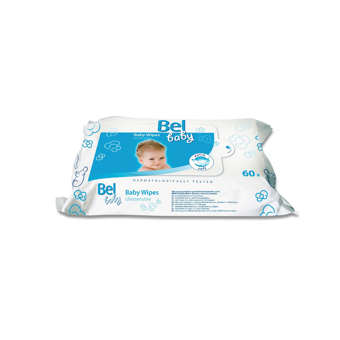 Влажные салфетки Bel Baby wipes для чувствительной кожи, 60 шт