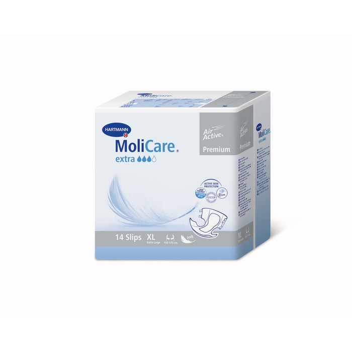 Подгузники воздухопроницаемые MoliCare Premium extra soft, размер XL, 14 шт