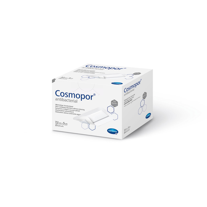 Самоклеящиеся серебросодержащие повязки COSMOPOR Antibacterial 7,2х5 см, 25 шт