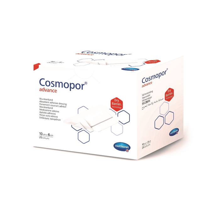 Самоклеящиеся повязки COSMOPOR Advance с технологией DryBarrier 10х6 см, 25 шт