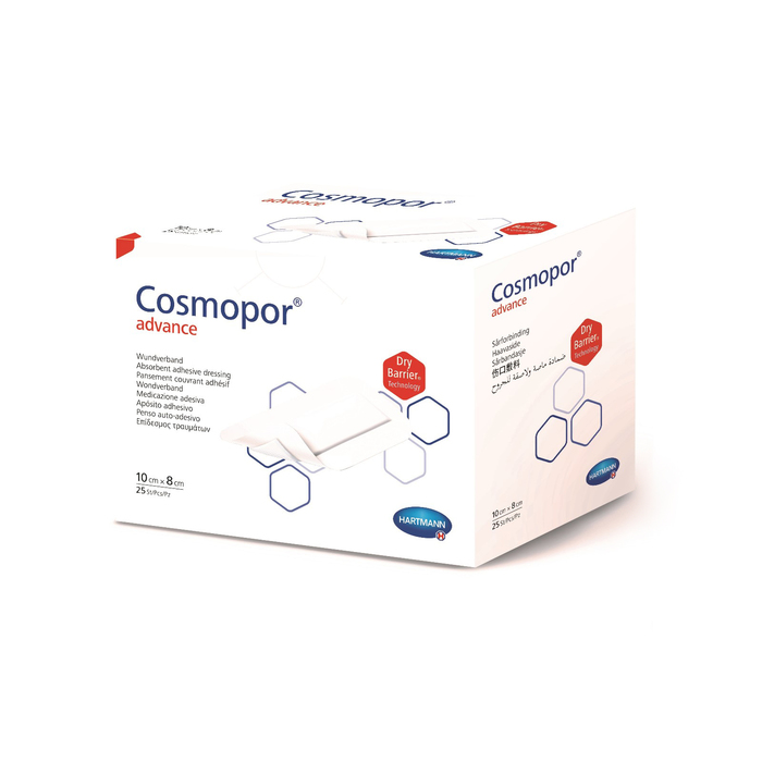 Самоклеящиеся повязки COSMOPOR Advance с технологией DryBarrier 10х8 см, 25 шт