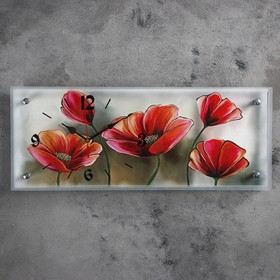 Часы настенные, серия: Цветы, "Цветы", 20х50  см, микс