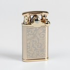Lighter with lid, petrol, Golden curls, copper, 3.5x7 cm