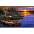 Алмазная мозаика «Дом возле озера», 39 цветов - фото 840456