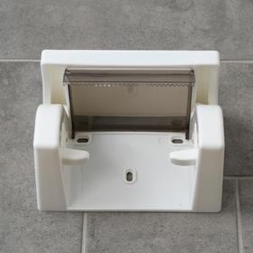 Держатель для туалетной бумаги с полочкой, 18×11,5×12 см, цвет белый - фото 10550782