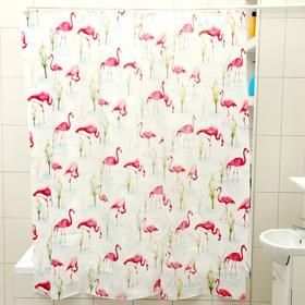 Штора для ванны Доляна «Фламинго», 180×180 см, EVA