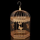 Клетка шестиугольная "Бабочки", 23х40см, золотистая Клетка шестиугольная "Бабочки", 23х40см, золотистая