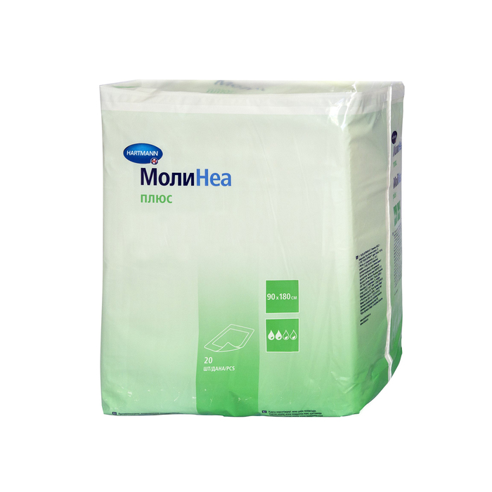 Впитывающие пеленки MoliNea plus, размер 90х180 см, 110 г/м2, 20 шт