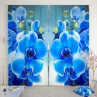 Фотошторы «Голубая орхидея», размер 150х260 см-2 шт., габардин - фото 8168529