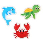 Набор игрушек для ванны «Морской мир»: фигурки-стикеры из EVA, 3 шт. в наличии - фото 105923320