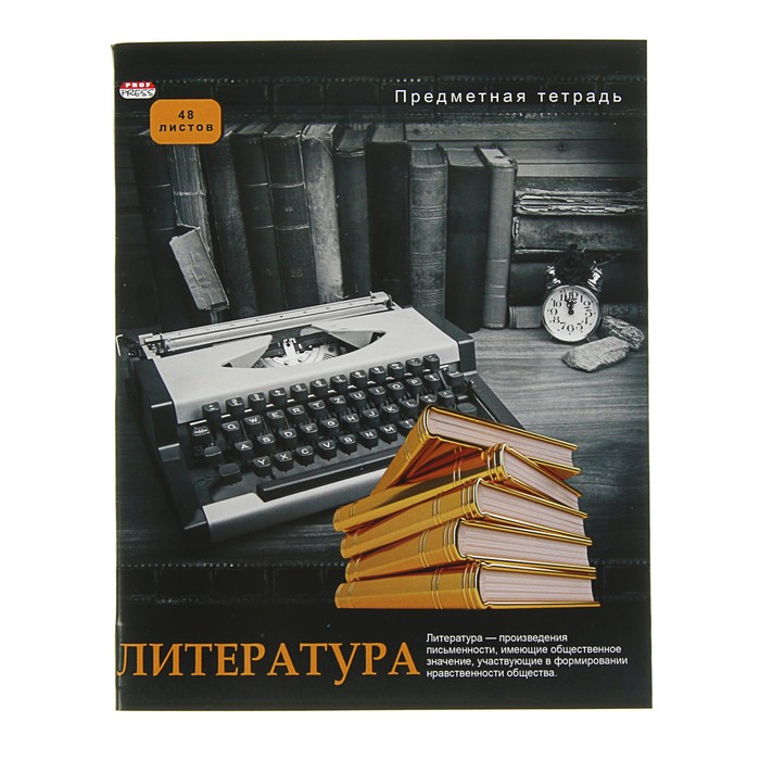 Тетрадь предметная &quot;Литература. Контрасты&quot;, 48 листов линейка, обложка мелованный картон, выборочный лак