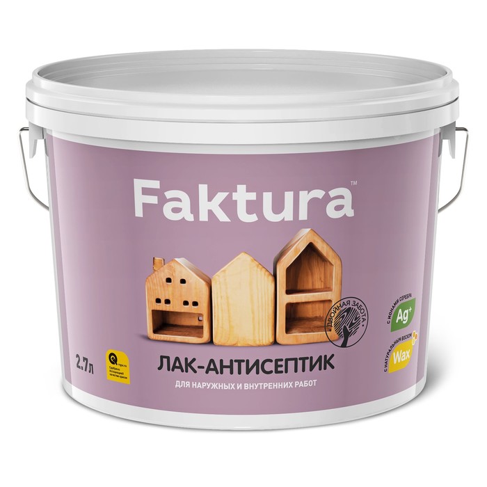 Лак-антисептик FAKTURA золотой дуб, ведро 2,7 л