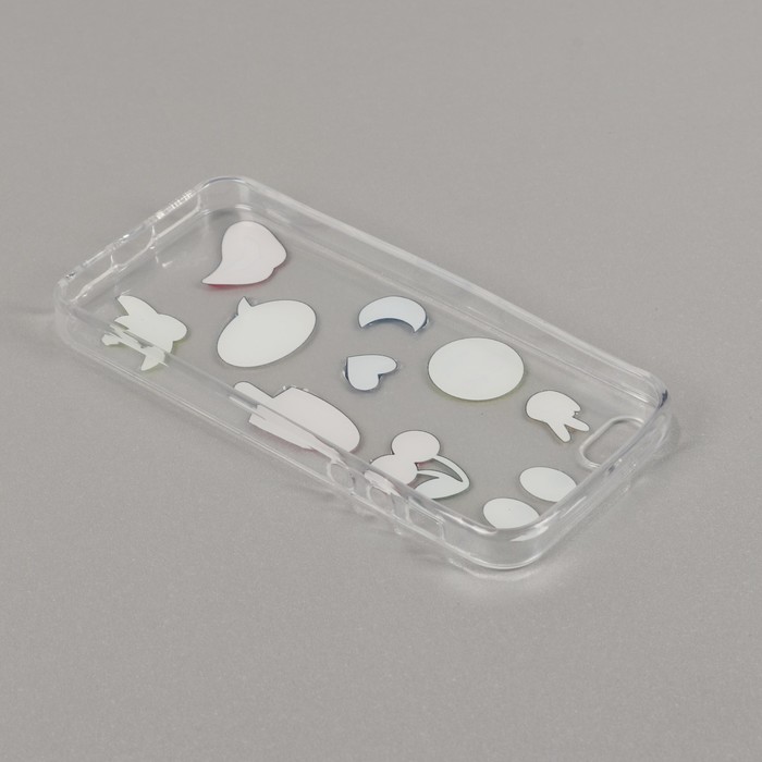 Чехол LuazON, Смайл для iPhone 5/5s, силиконовый, прозрачный
