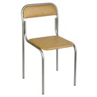 Chair Ascona, artificial leather, beige, metallic frame