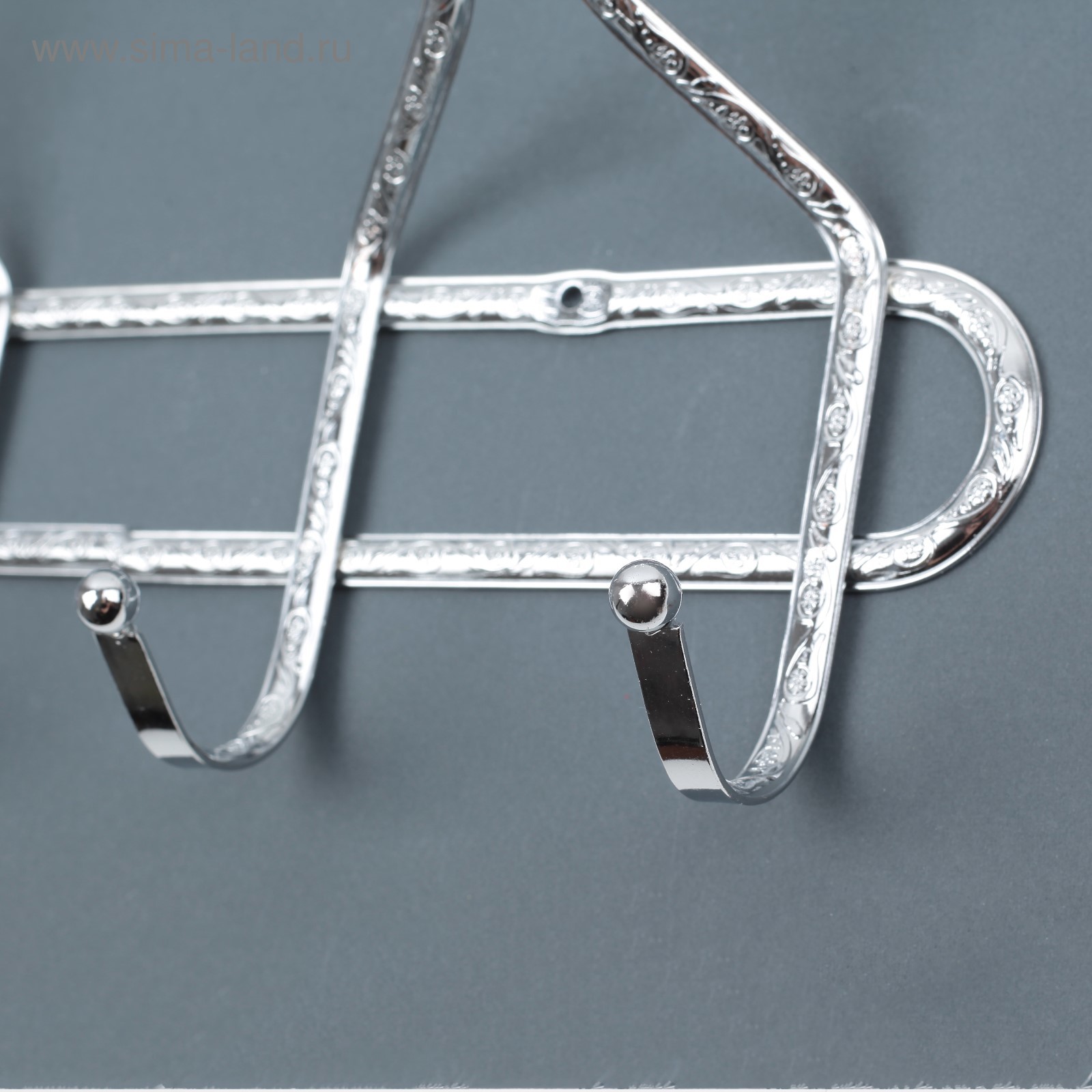 Крючок для одежды настенный металлический двойной