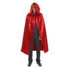Fancy dress cloak with hood, length 120 cm, color red