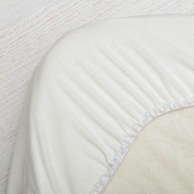 Простынь в овальную кроватку, размер 130 х 75 см, цвет молочный