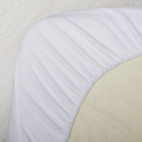 Наматрасник в овальную кроватку, непромокаемый, размер 70 × 135 см, цвет снежно-белый