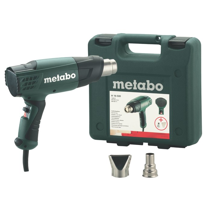 Фен технический Metabo H  16-500, 1600 Вт, 300/500°, 240/450 л/мин, 2.2 м кабель, кейс