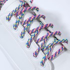 Laces Shoe round "Braided", d = 4 mm, 110 cm, pair, color multi-colored neon
