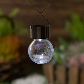 Фонарь садовый на солнечной батарее "Лампочка Прозрачная", 60 х 90 мм, 1 led, стекло