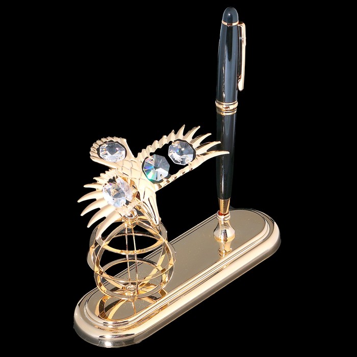 Ручка на подставке «Орёл», 9х15х13,5 см, с кристаллами Сваровски