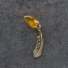 Брелок-талисман "Перышко", натуральный янтарь - фото 3442260